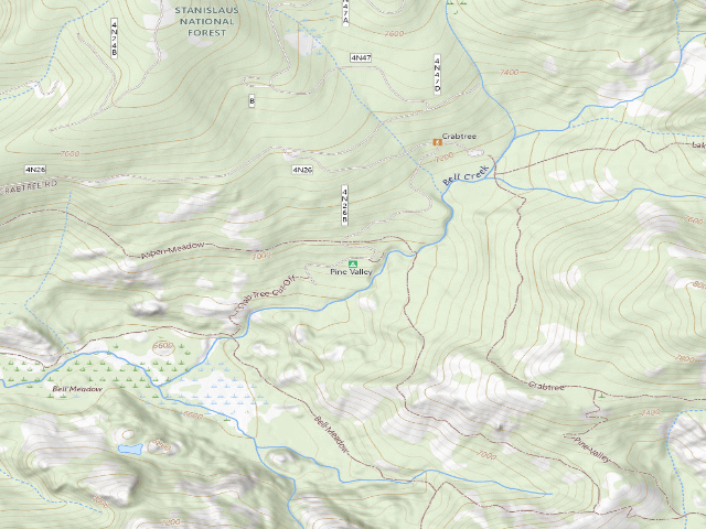 USGS topographic map of Pine Valley