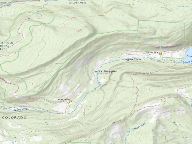 USGS topographic map of Piney Designated Dispersed