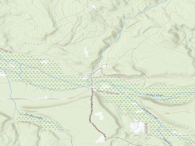 USGS topographic map of Pinney Bridge State Forest Campground