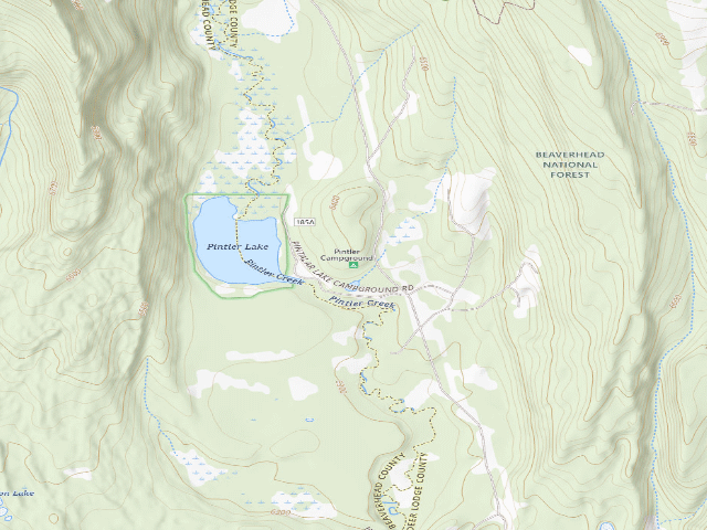 USGS topographic map of Pintler Campground