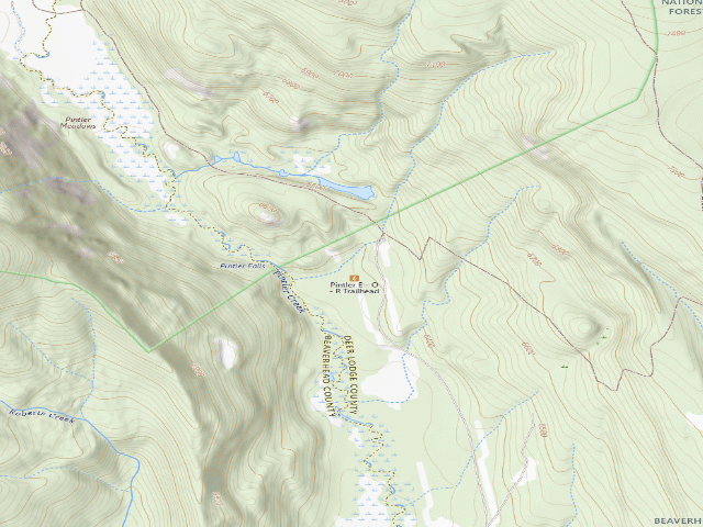 USGS topographic map of Pintler Falls
