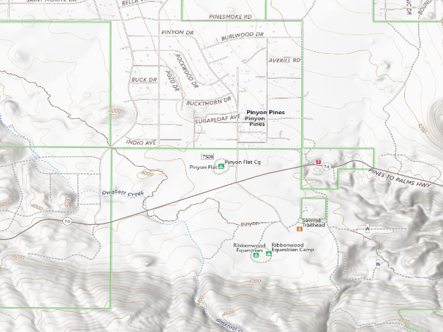 USGS topographic map of Pinyon Flat Cg