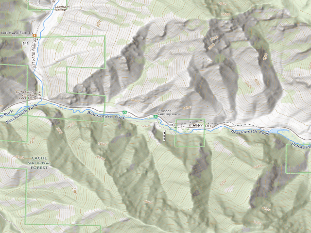 USGS topographic map of Pioneer Campground
