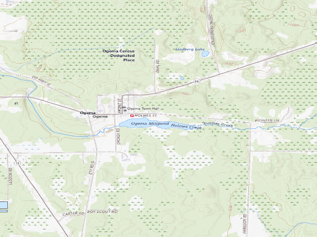 USGS topographic map of Pioneer Park & Campground