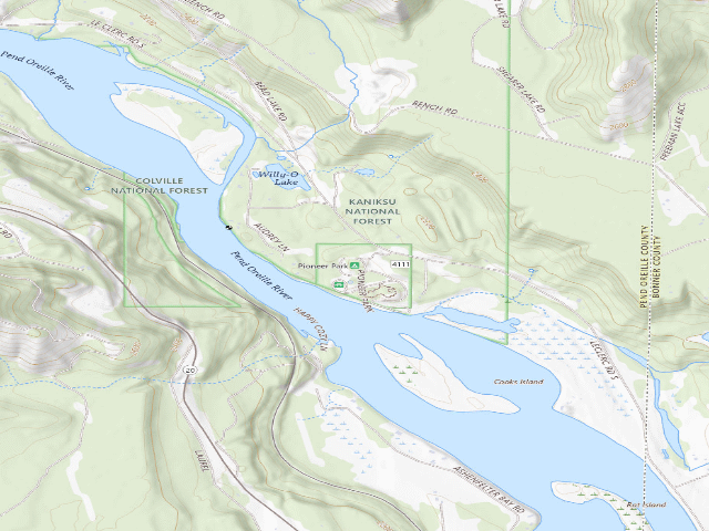 USGS topographic map of Pioneer Park