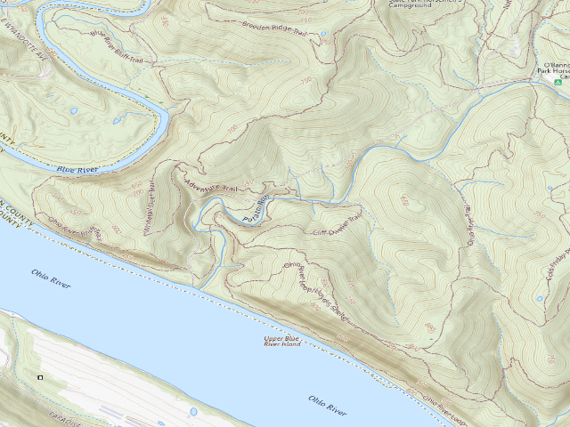 USGS topographic map of Pioneer Picnic Shelter - Adventure Trail (Harrison-Crawford State Forest)