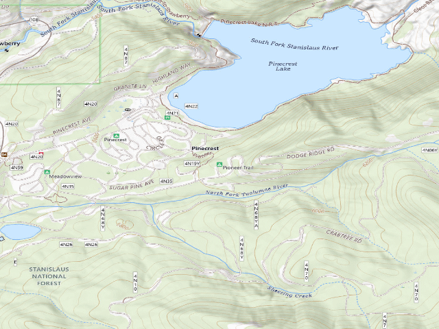 USGS topographic map of Pioneer Trail