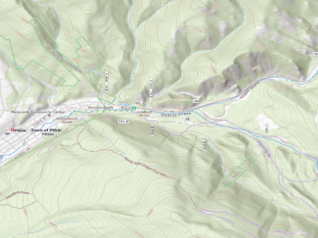 USGS topographic map of Pitkin Campground