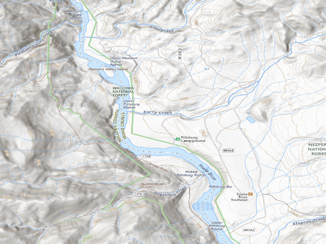 USGS topographic map of Pittsburg Campground