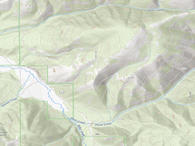 USGS topographic map of Plant Creek Rd 2132