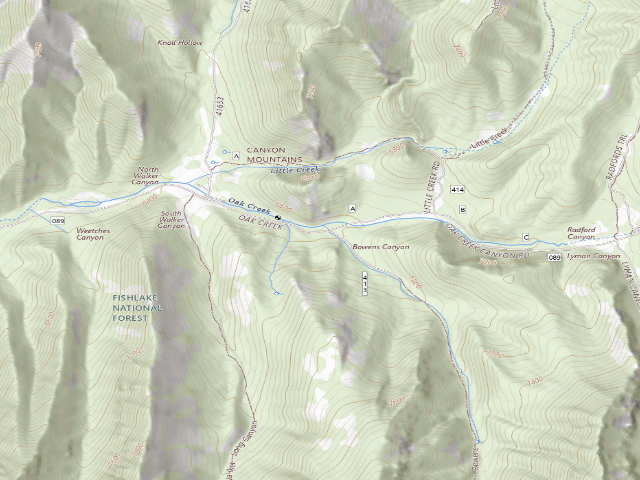 USGS topographic map of Plantation Flats Camping Area