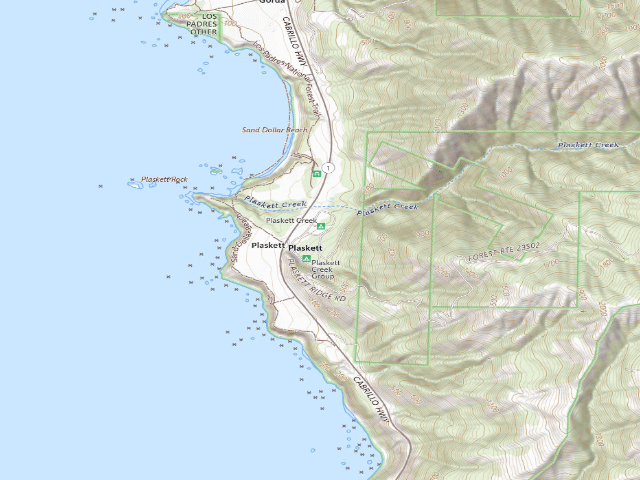 USGS topographic map of Plaskett Creek Group
