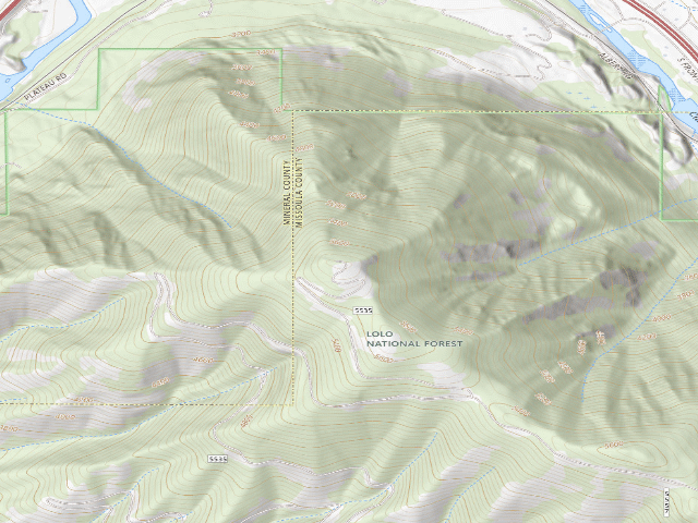 USGS topographic map of Plateau Lookout-C