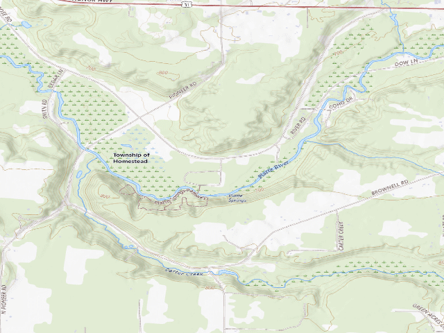 USGS topographic map of Platte River State Forest Campground