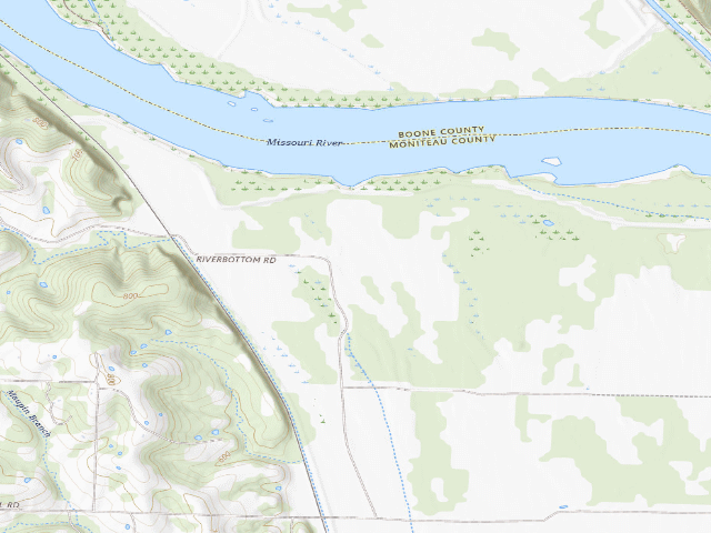 USGS topographic map of Plowboy Bend Conservation Area