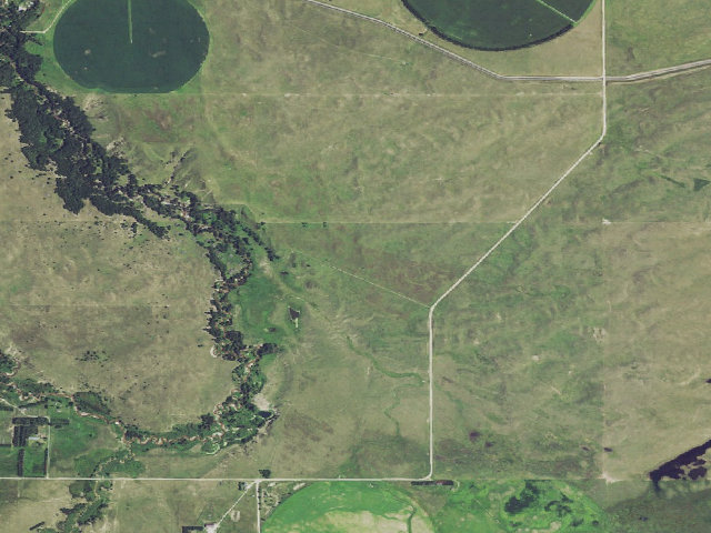 Aerial image of Plum Creek Valley WMA