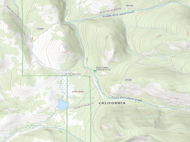 USGS topographic map of Plum Valley Campground