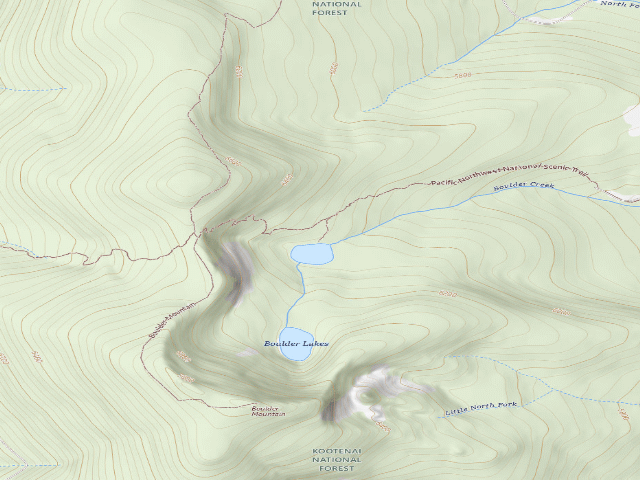 USGS topographic map of Pnt01 Tr62A Campsite D