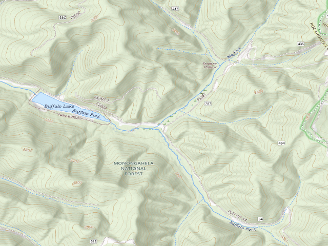 USGS topographic map of Pocahontas County