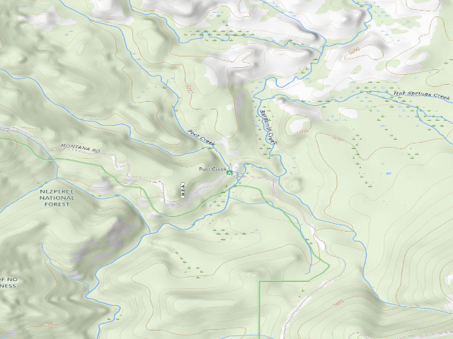 USGS topographic map of Poet Creek Campground