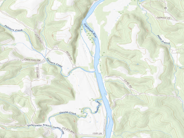 USGS topographic map of Pointers Creek Access
