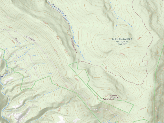 USGS topographic map of Pointy Knob Shelter