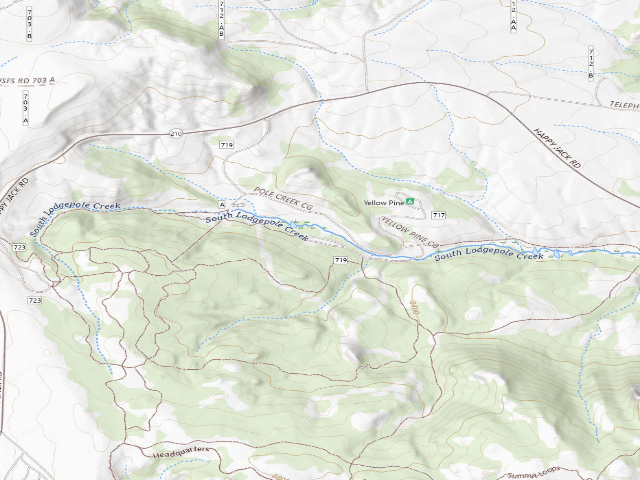 USGS topographic map of Pole Creek