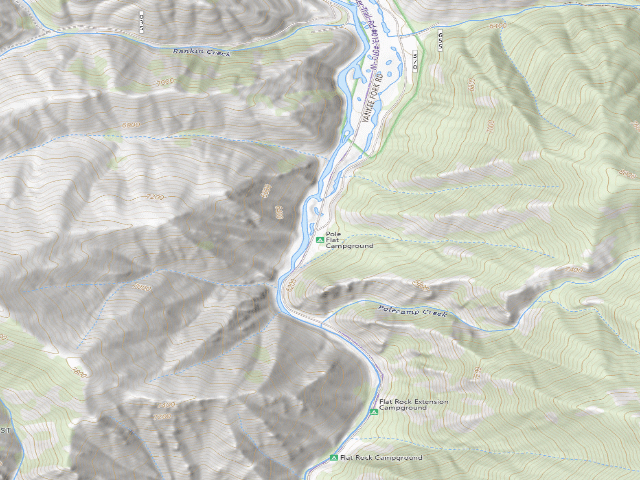 USGS topographic map of Pole Flat Campground