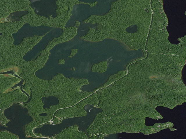 Aerial image of Polliwog Pond (Saranac Lakes Wild Forest)
