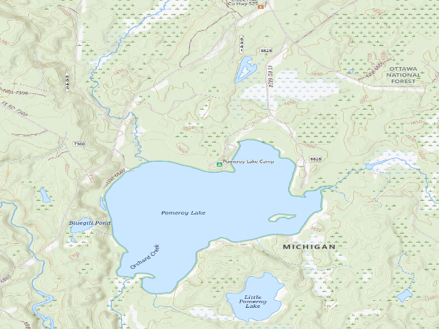 USGS topographic map of Pomeroy Lake Camp