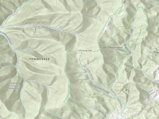 USGS topographic map of Pond Mountain Game Land camping area #5