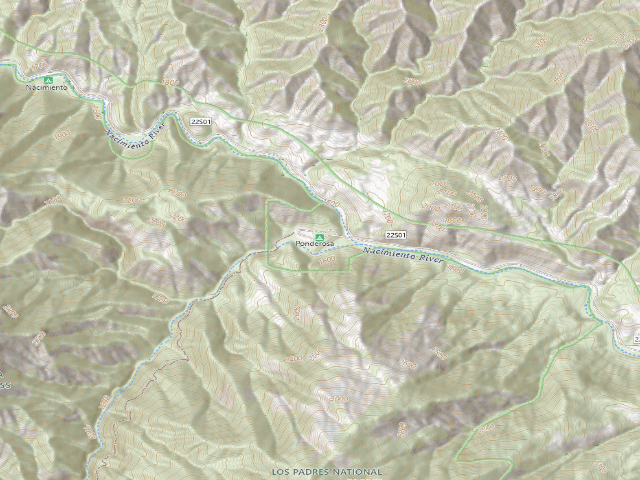 USGS topographic map of Ponderosa Campground