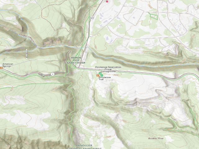USGS topographic map of Ponderosa Group Campground