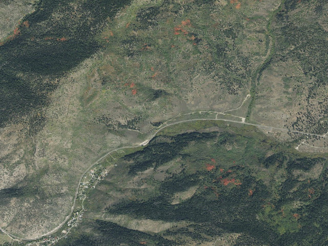 Aerial image of Ponderosa Group Campground