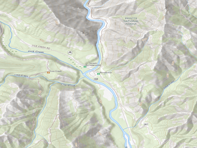 USGS topographic map of Ponderosa