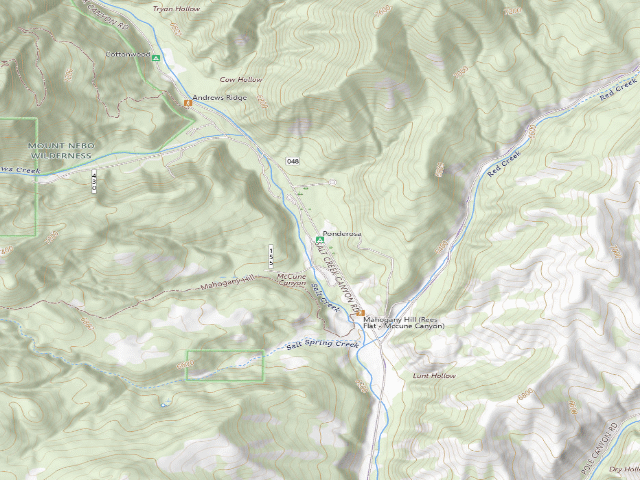 USGS topographic map of Ponderosa