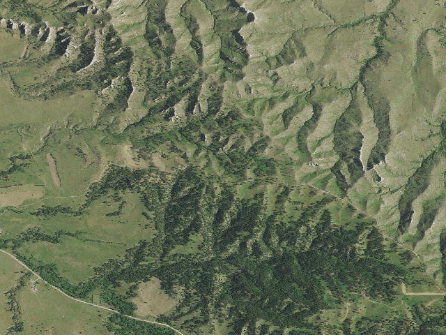 Aerial image of Ponderosa WMA