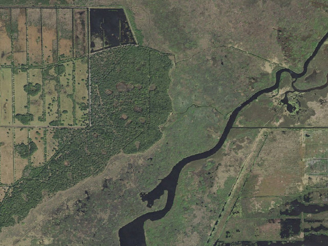 Aerial image of Pontoon Camp (River Lakes Conservation Area)