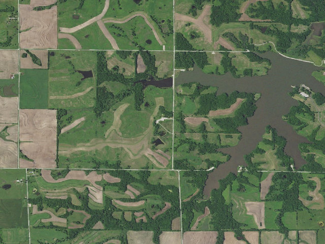 Aerial image of Pony Express Lake Conservation Area