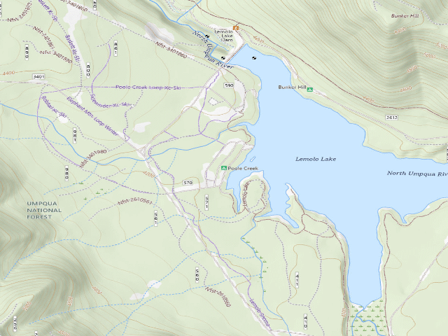 USGS topographic map of Poole Creek