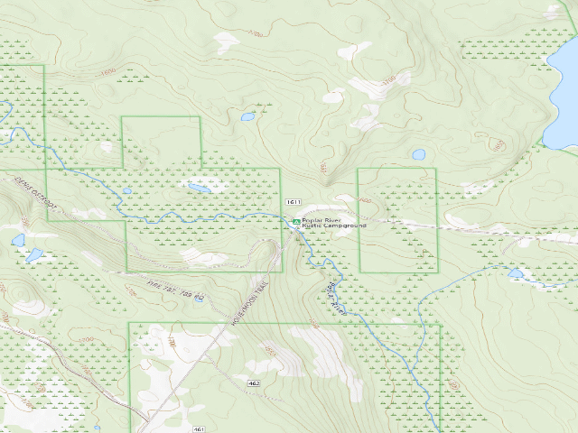USGS topographic map of Poplar River Campground