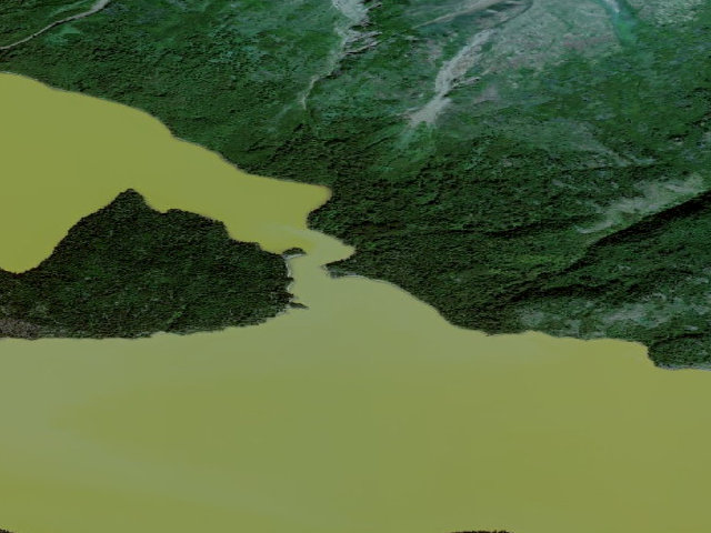 Aerial image of Porcupine Island Camp