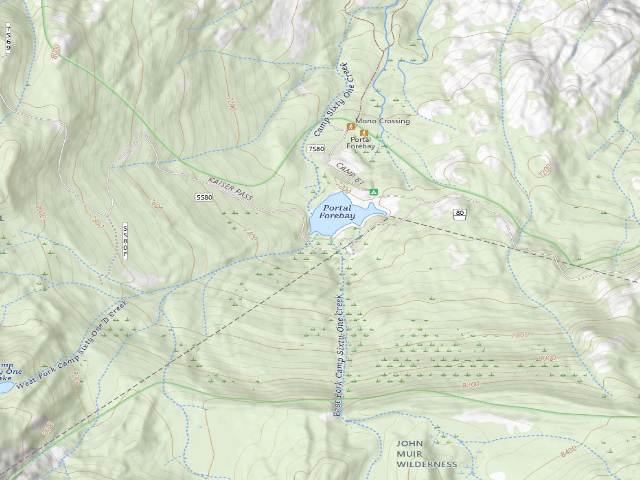 USGS topographic map of Portal Dispersed Camp