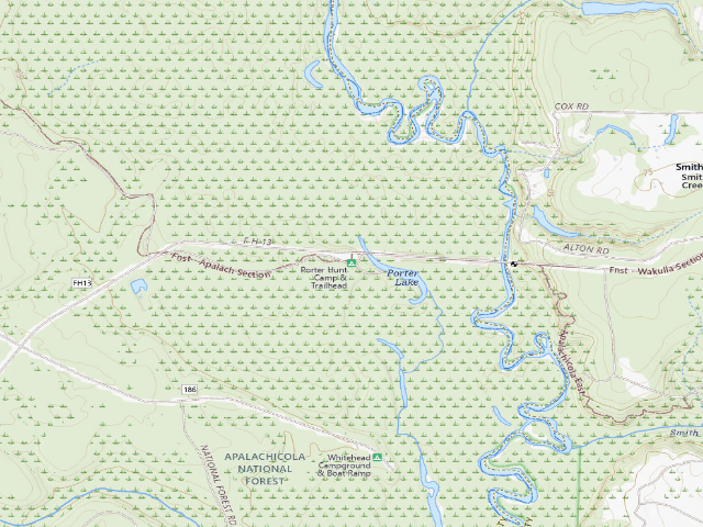 USGS topographic map of Porter Hunt Camp & Trailhead