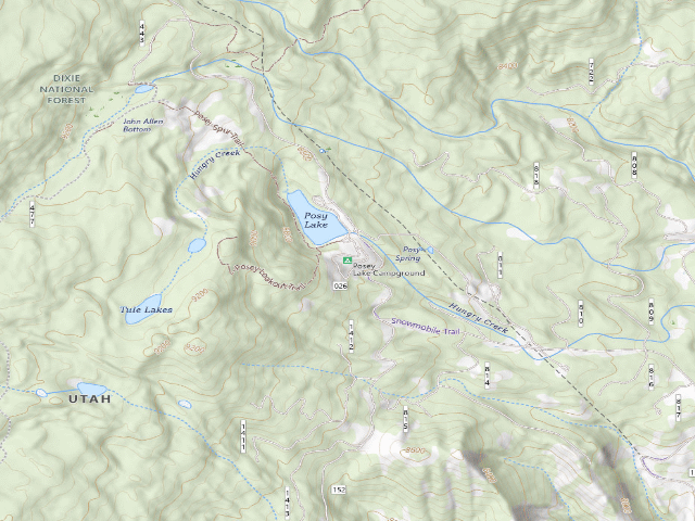 USGS topographic map of Posey Lake Campground