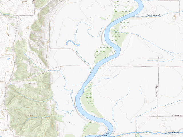 USGS topographic map of Possum Walk Access