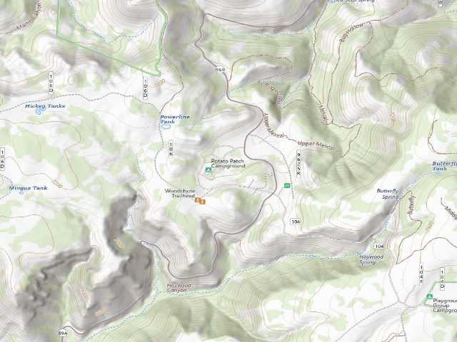 USGS topographic map of Potato Patch Campground