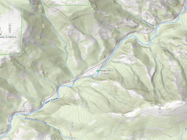 USGS topographic map of Potato Patch Campground