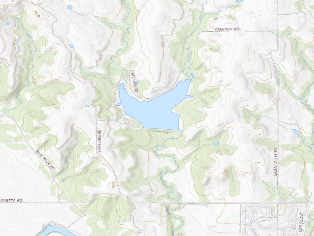 USGS topographic map of Pottawatomie State Fishing Lake No. 2