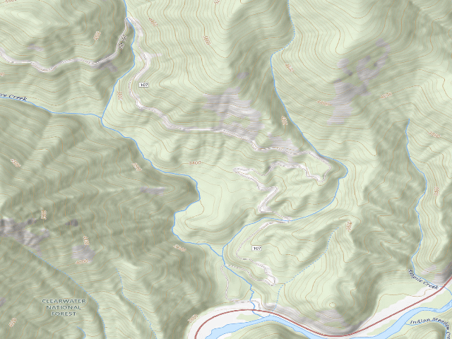 USGS topographic map of Pow107Rd-001